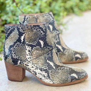 Madewell Rosie Snakeskin Ankle Boots Booties